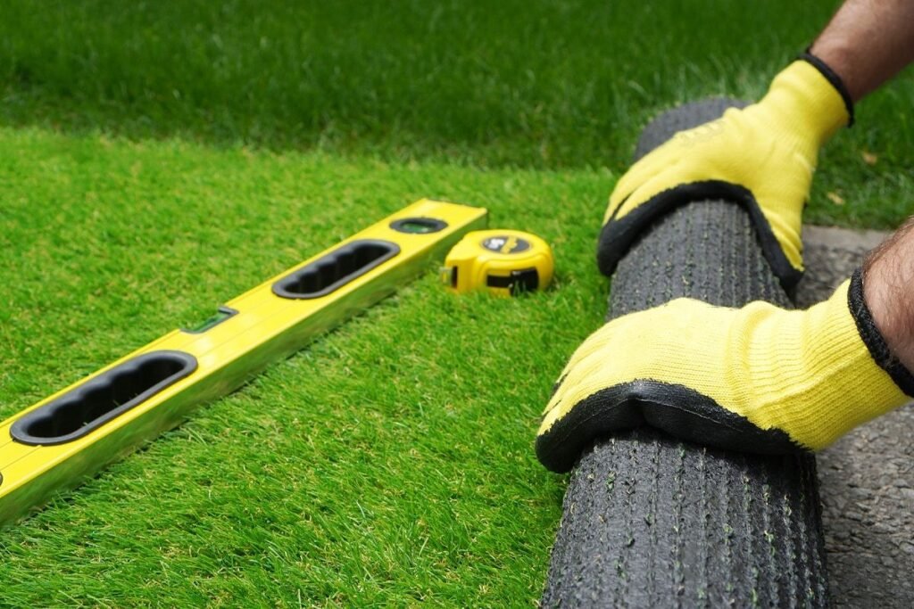 How to fix artificial grass on the floor
